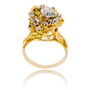 18K Yellow & White Gold Organic Inspired 1.50 Carat Solitaire Diamond Ring With Fourteen Accent Diamonds Default Title