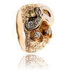 14KT Yellow Gold and Rhodium Enhanced Diamond Ring in Nugget Design Default Title