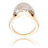 10K Yellow & White Gold Dome Style Ring With Pave Diamonds Default Title