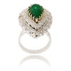 14K 3.20 Ct Pear Shaped Emerald & Diamond Cluster Ring Default Title