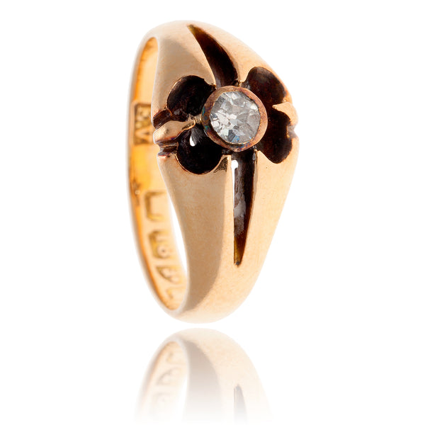 14KT Yellow Gold Diamond Ring with a Scalloped Setting Default Title