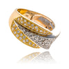 Custom Made 18KT Yellow and White Gold Pave Set Diamond Ring Default Title