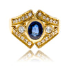 18K Yellow Gold Oval Sapphire & Diamond Ring Default Title