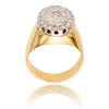 Gentleman's 10KT Yellow and White Gold .80 Carat Diamond Cluster Ring, Set in an Oval Design Default Title