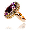 14KT Rose Gold Oval Shaped Amethyst and Cubic Zirconia Cluster Style Ring Default Title