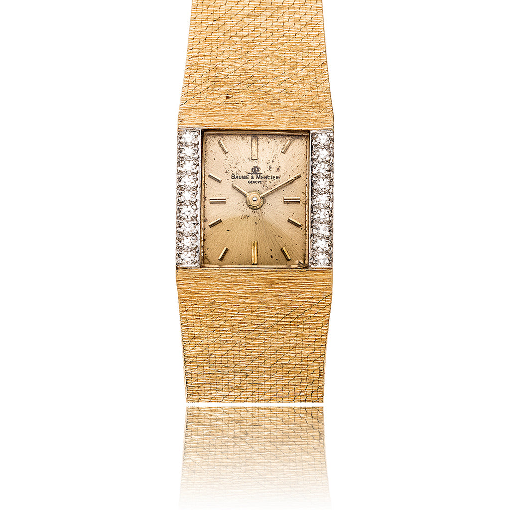 Lady's 14KT Yellow and White Gold BAUME & MERCIER GENEVE Wrist Watch Enhanced with Diamonds Default Title