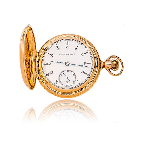 Gentleman's 14KT Yellow Gold ELGIN NATL. WATCH CO. Hunter's Case Pocket Watch Default Title