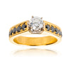 14K Engagement Ring with White and Black Diamonds Default Title