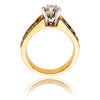 14K Engagement Ring with White and Black Diamonds Default Title