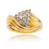 10K Yellow Gold & Rhodium Enhanced .48 Ctw Pave Diamond Swirl Ring Default Title