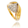 10K Yellow Gold & Rhodium Enhanced .48 Ctw Pave Diamond Swirl Ring Default Title