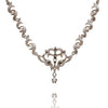 18KT White Gold Vintage Designed Necklace, Set with Synthetic Spinels Default Title