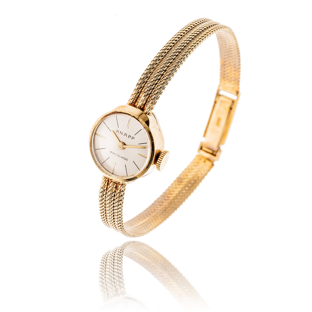 14KT Yellow Gold KNAPP ANTICHOC Ladies Dress Watch Default Title