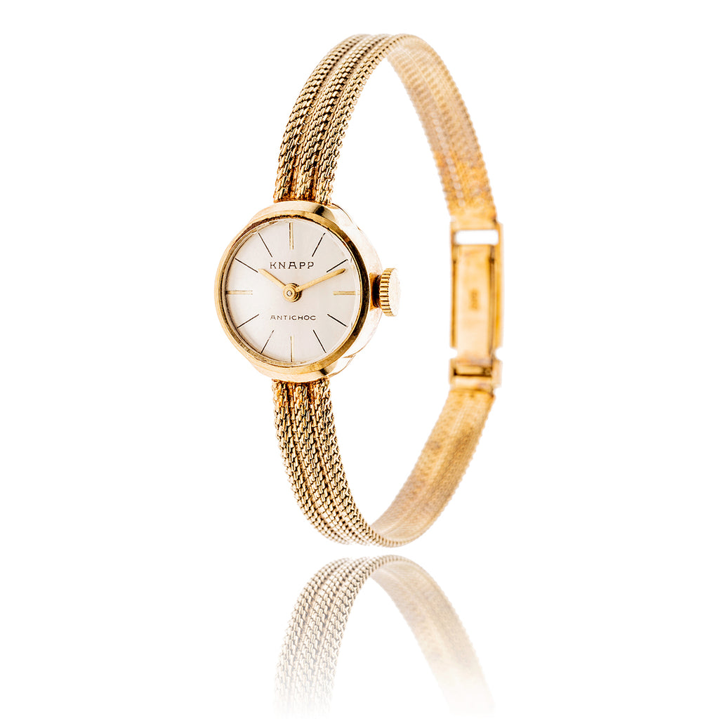 14KT Yellow Gold KNAPP ANTICHOC Ladies Dress Watch Default Title