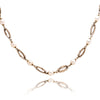 18KT White Gold Fancy Alternating Link Necklace with Pearls Default Title