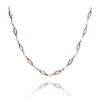 18KT White Gold Fancy Alternating Link Necklace with Pearls Default Title