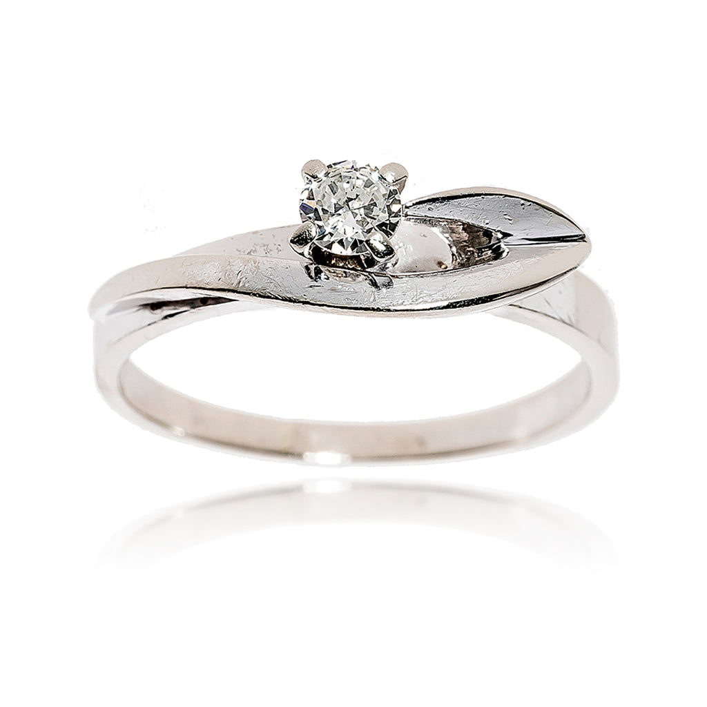 14KT White Gold .14 Carat Diamond Solitaire Ring Default Title