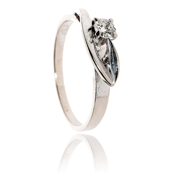 14KT White Gold .14 Carat Diamond Solitaire Ring Default Title