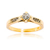 14KT Yellow Gold .18 Carat Diamond Solitaire Ring with Shoulder Diamonds Default Title