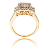 14KT Yellow Gold and Rhodium Enhanced Diamond Ring with Baguette and Round Cut Diamonds Default Title