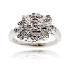 14KT White Gold Vintage Inspired Diamond Cluster Ring Default Title