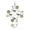 18K White Gold Snowflake Designed Pendant Featuring Green Diamonds Default Title