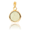 Silver & Yellow Gold Plated Cabochon Cut Green Quartz Pendant Default Title