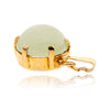 Silver & Yellow Gold Plated Cabochon Cut Green Quartz Pendant Default Title