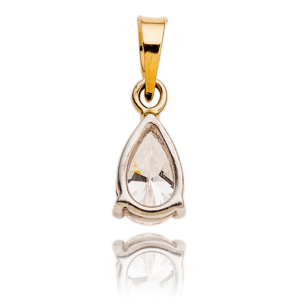 14K Yellow & White Gold .60 Carat Pear Shaped Diamond Pendant Default Title