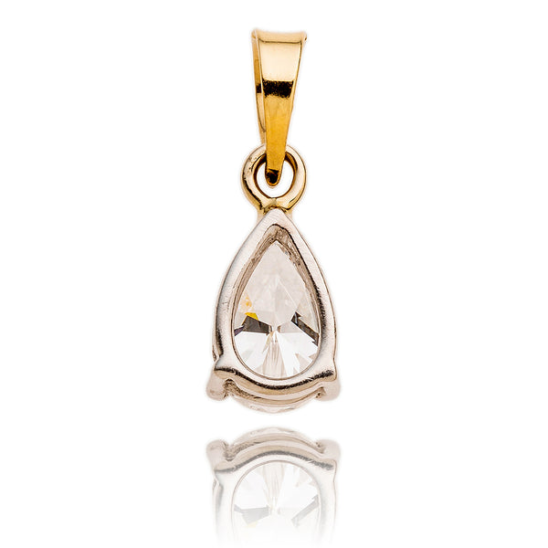 14K Yellow & White Gold .60 Carat Pear Shaped Diamond Pendant Default Title