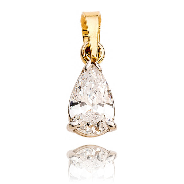 14K Yellow & White Gold .60 Carat Pear Shaped Diamond Pendant Default Title