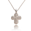 18K White Gold 1.40 Carat Pave Set Diamond Cross Pendant Default Title