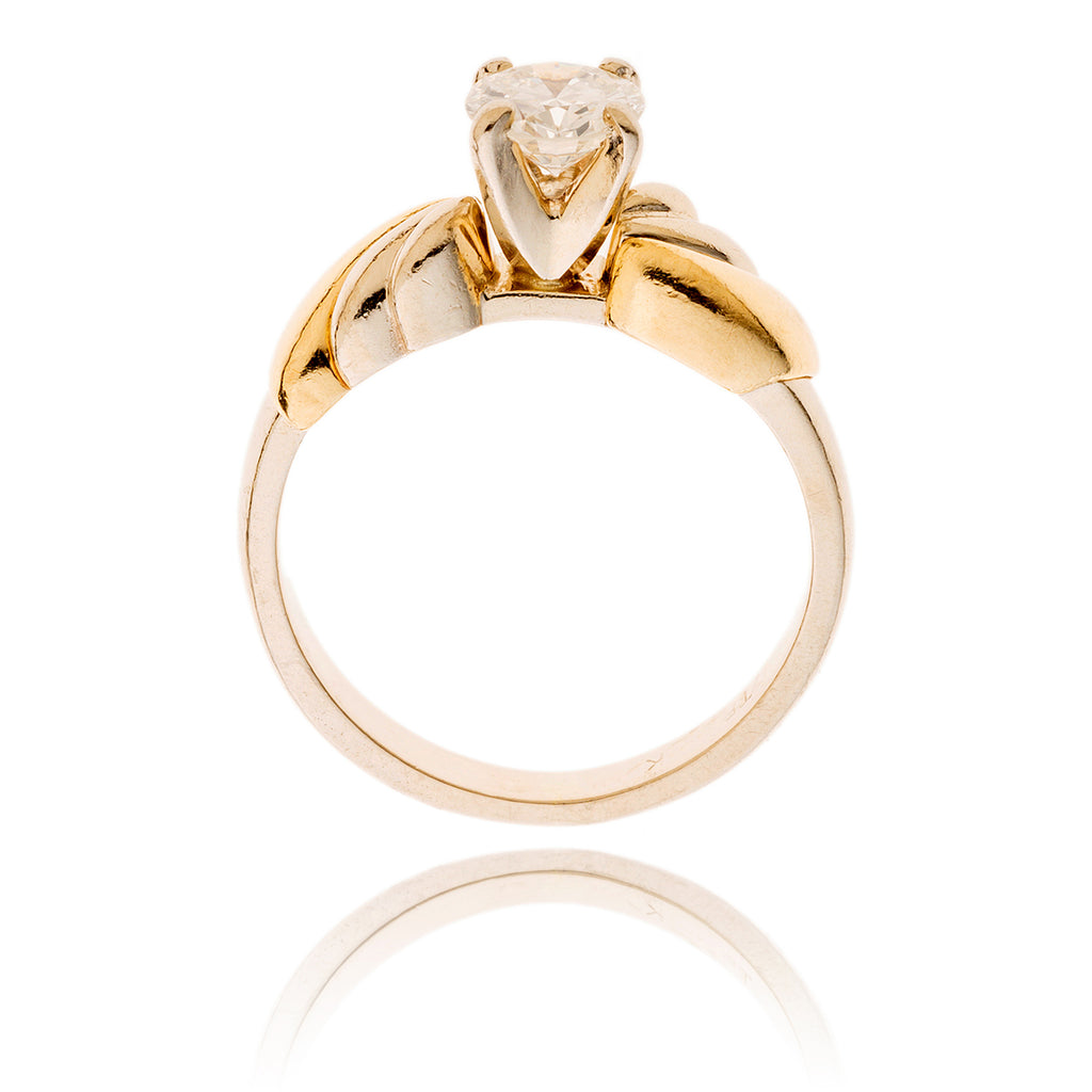 14K White & Yellow Gold .60 Carat Solitaire Diamond Engagement Ring Default Title