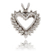 Lovely 14KT White Gold Open Heart Pendant with Split Rabbit Ear Bale Default Title