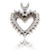 Lovely 14KT White Gold Open Heart Pendant with Split Rabbit Ear Bale Default Title