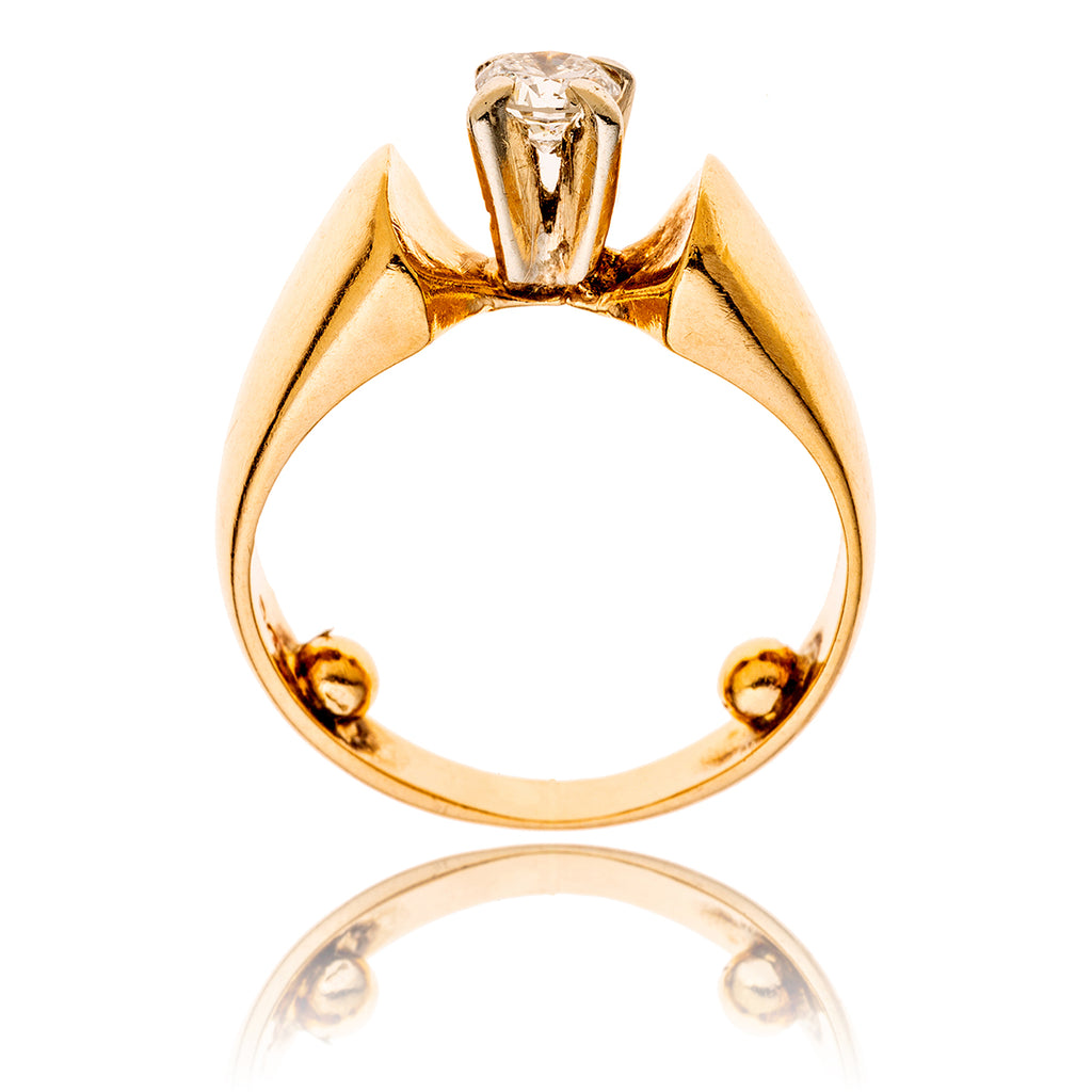 10-14KT Yellow and White Gold .23 Carat Diamond Solitaire Engagement Ring Default Title