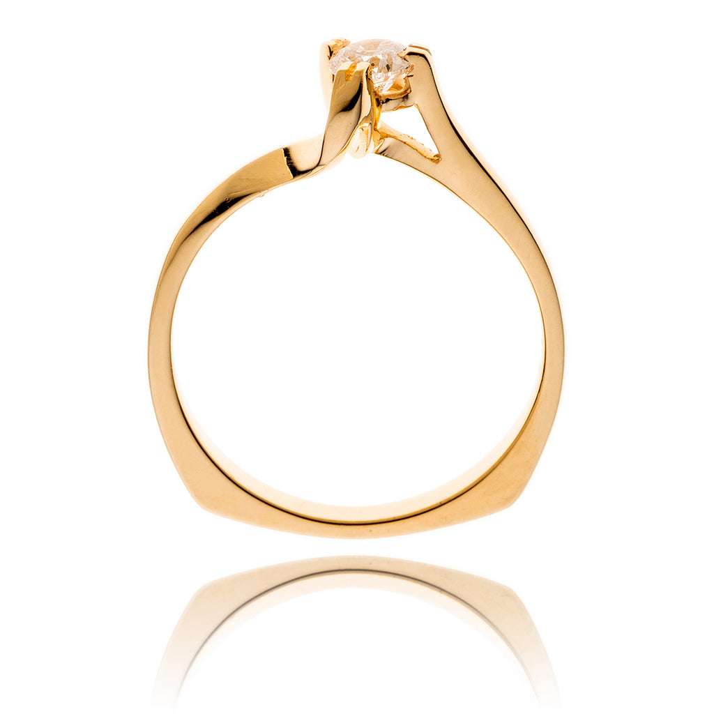 14K Yellow Gold 3-Prong .24 Carat Diamond Solitaire Ring Default Title