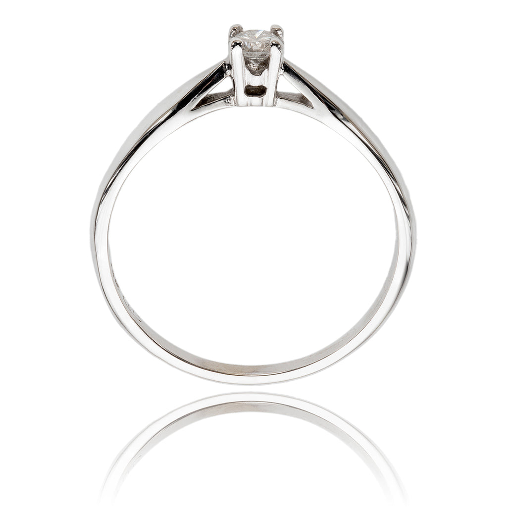 10KT White Gold .14ct 4-Prong Diamond Solitaire Ring Default Title