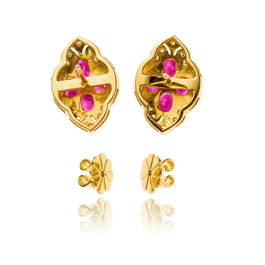 22K Ruby & Diamond Earrings Default Title