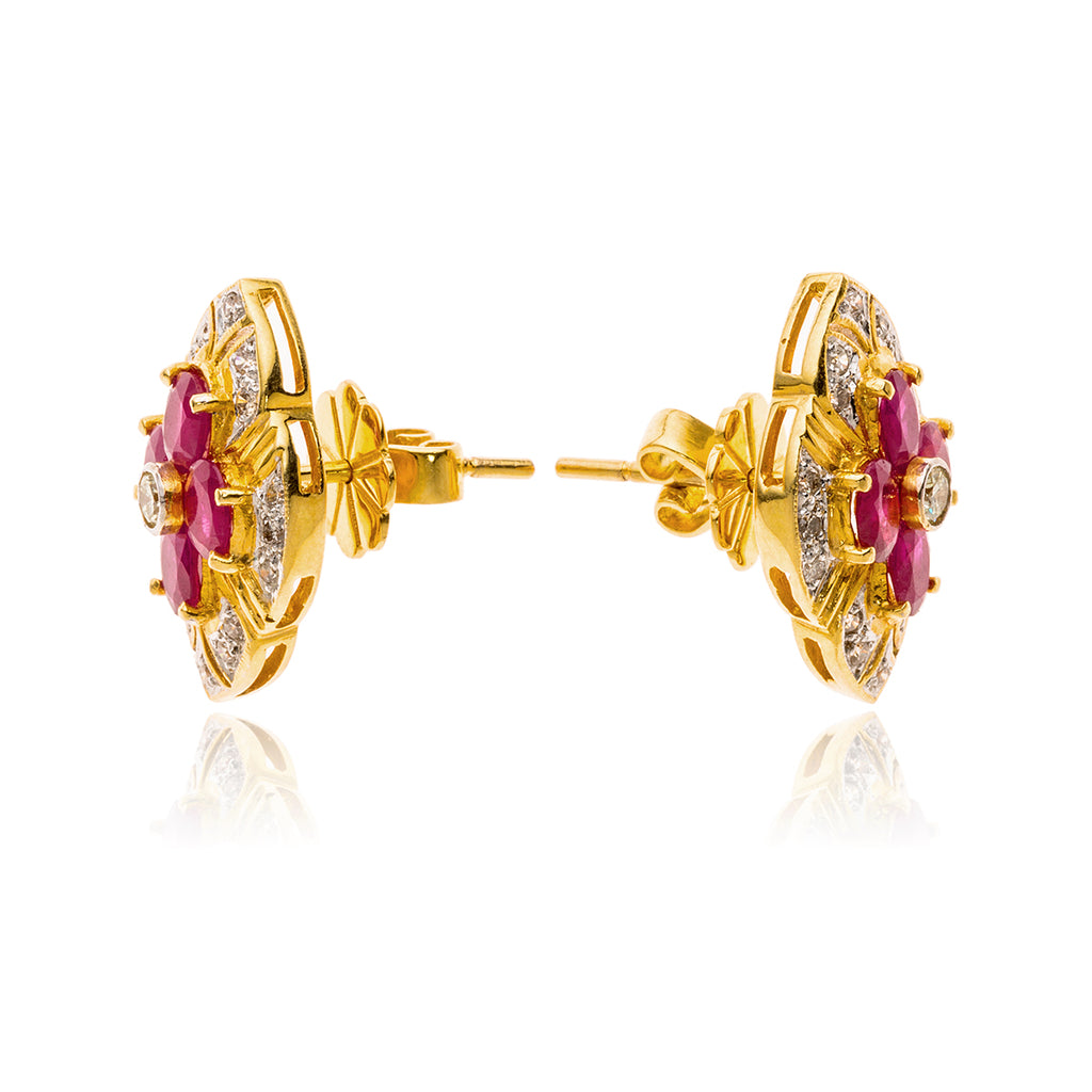 22K Ruby & Diamond Earrings Default Title