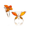 .925 amber butterfly pin & rin Default Title