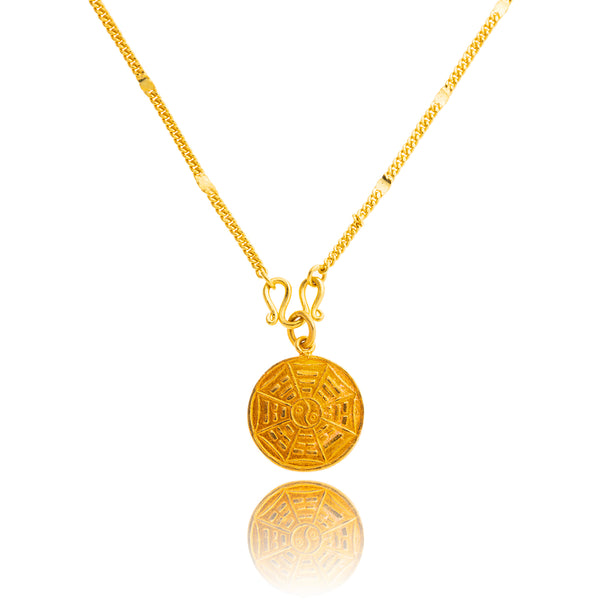 22K Yellow Gold 17" Chain & Charm Pendant Default Title