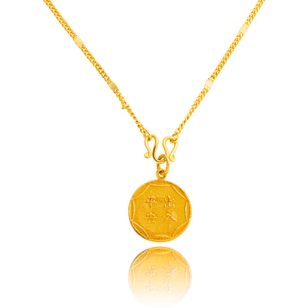 22K Yellow Gold 17" Chain & Charm Pendant Default Title