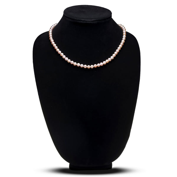 18" Knotted Pink Pearl Strand with Silver Ball Clasp Default Title