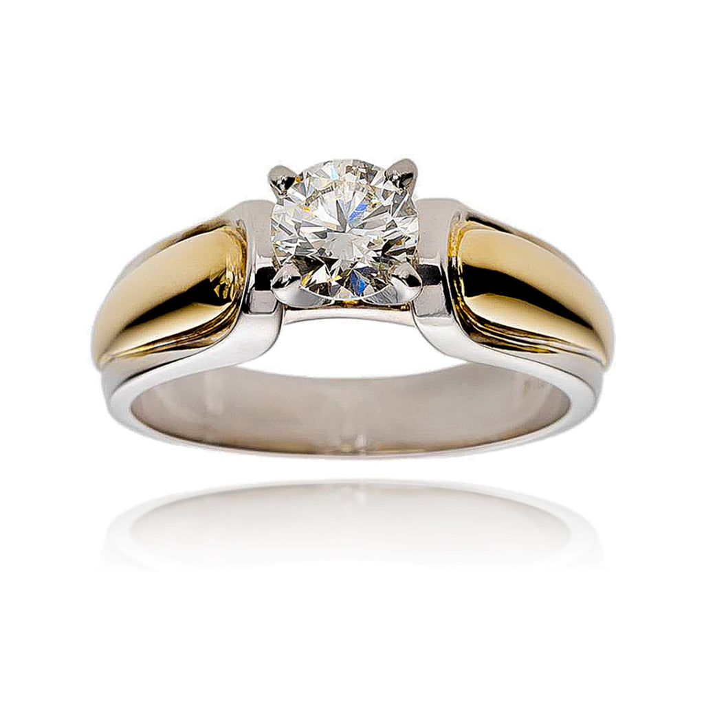 Two-Tone Diamond Engagement Ring with .68 Carat solitaire Default Title