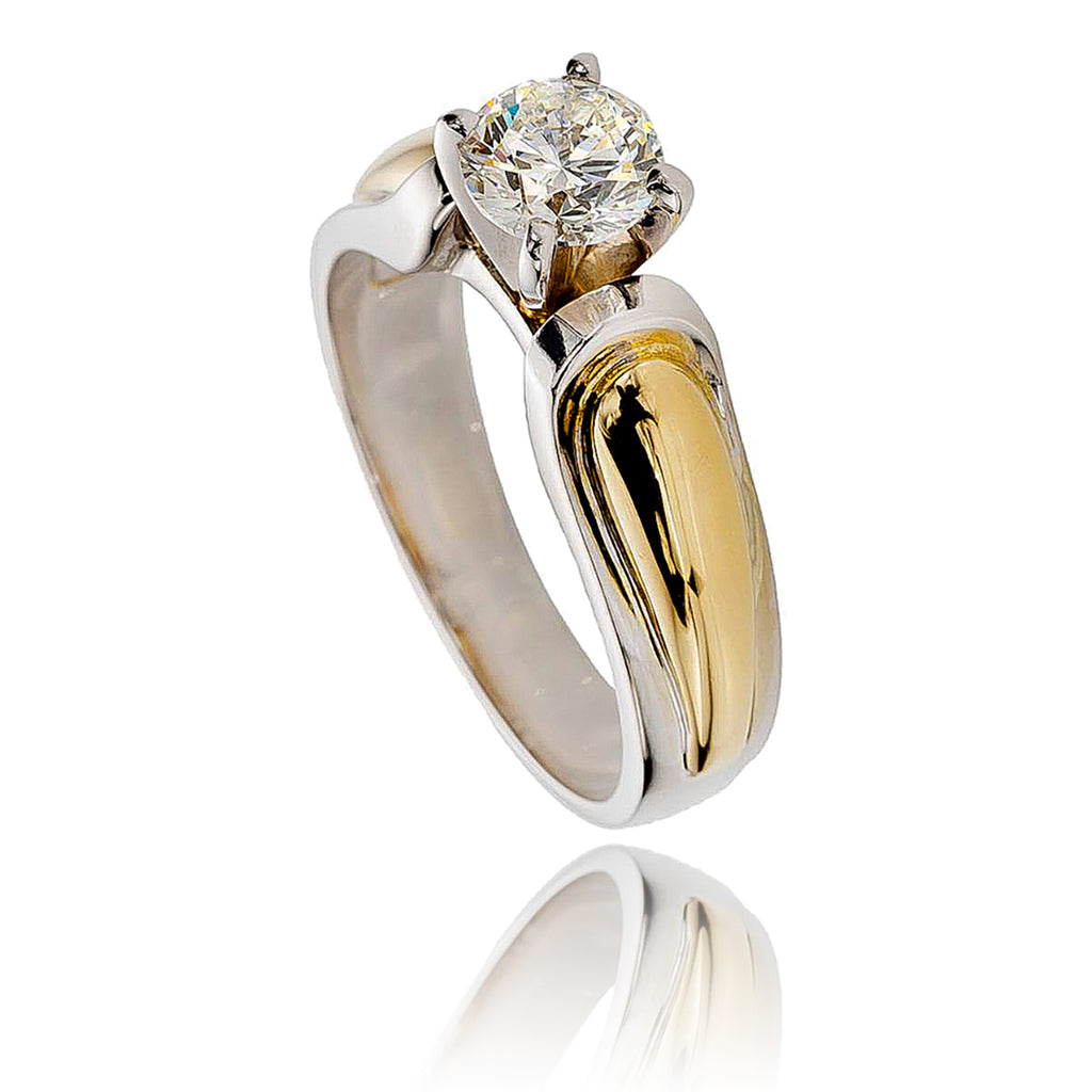 Two-Tone Diamond Engagement Ring with .68 Carat solitaire Default Title