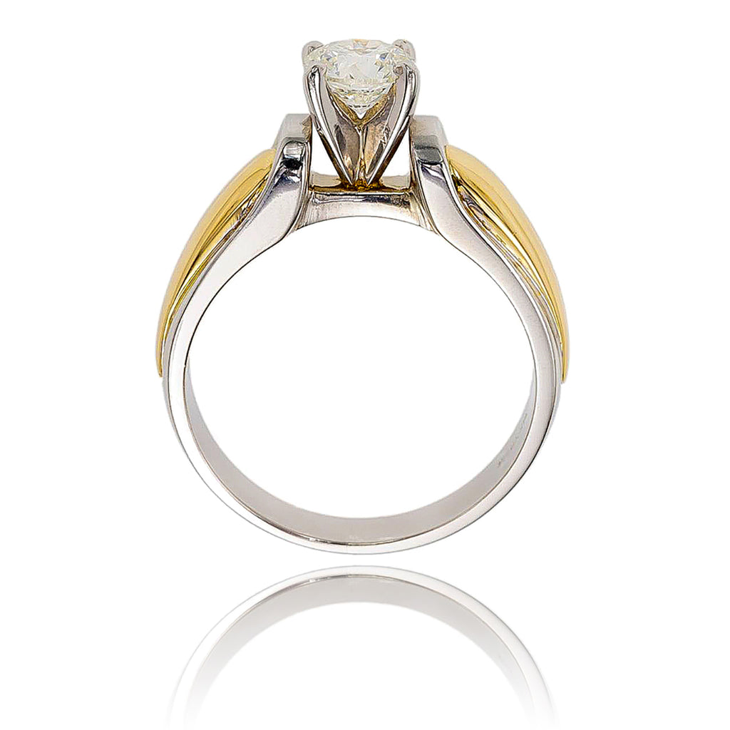 Two-Tone Diamond Engagement Ring with .68 Carat solitaire Default Title