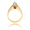 Contemporary Design Engagement Ring Featuring Center Pear Shaped Diamond and Ten Shoulder Stones Default Title