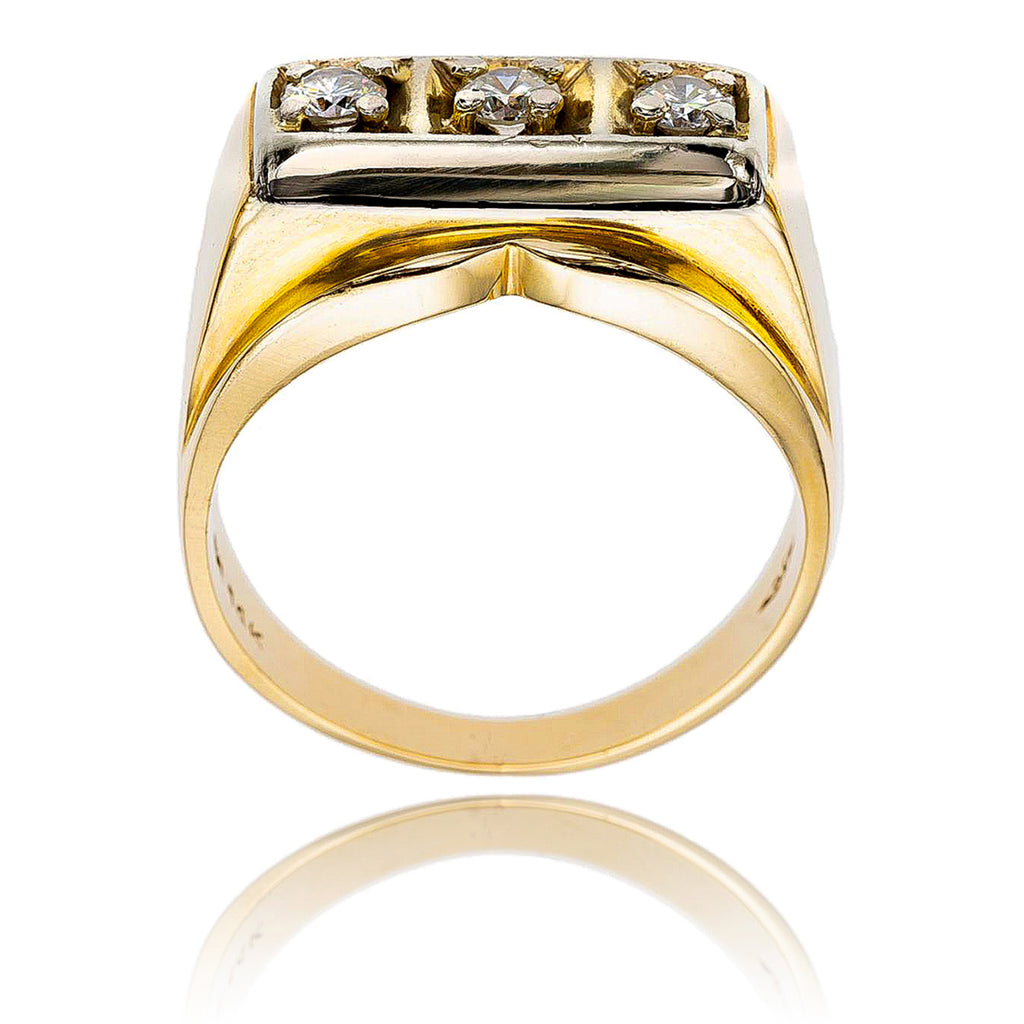 3-Stone .48 Carat Diamond Gentleman's Ring set in a Heavy Mount Default Title