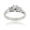 Platinum Set Diamond Solitaire with Trinity of Diamonds on each Shoulder Default Title